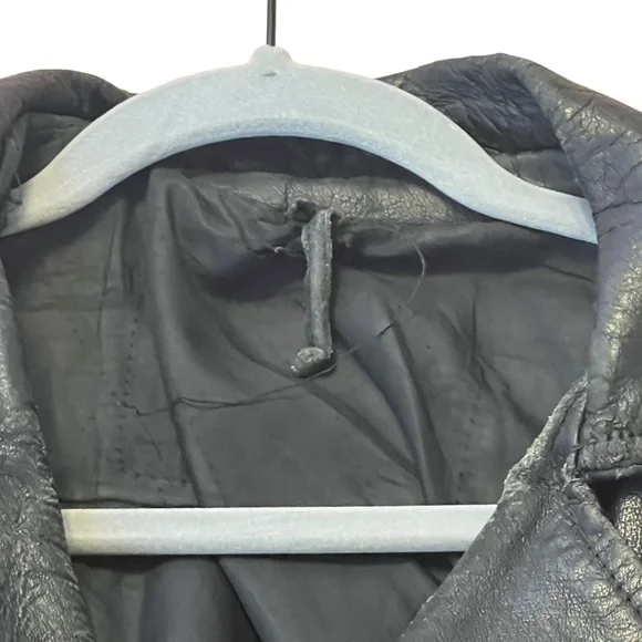 Leather Jacket Biker Motorcycle Men'sSMALL/MEDBlack90's
